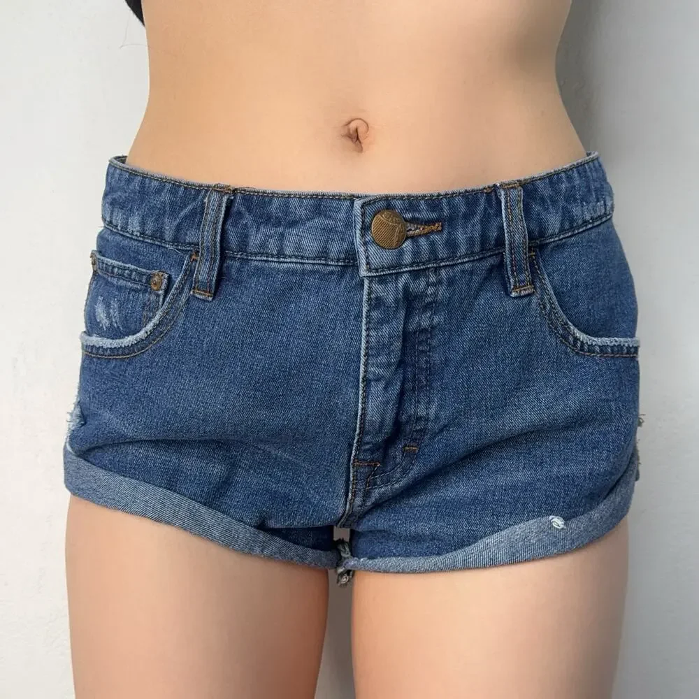 Free People Denim Jeans Mirco Shorts Size 27 100% Cotton